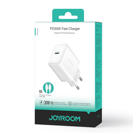 JOYROOM USB-C PD 30W QC SFC wall charger + 1m USB-C cable - white – image 9