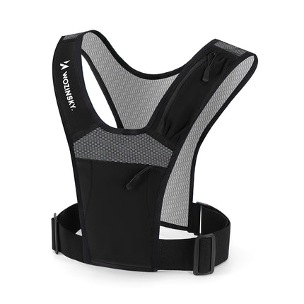 WOZINSKY Reflective running vest with pockets - black