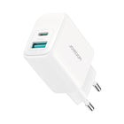 JOYROOM USB-C USB-A 20W PD QC 3.0 wall charger - white