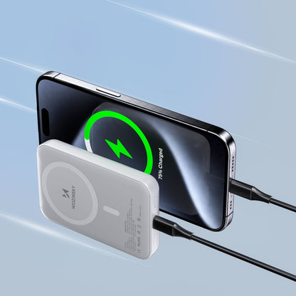 WOZINSKY Magnetic powerbank 10000 mAh with USB-C cable 25 cm - white – image 5