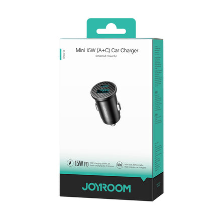 JOYROOM Mini 15W USB-A USB-C car charger - black – image 6