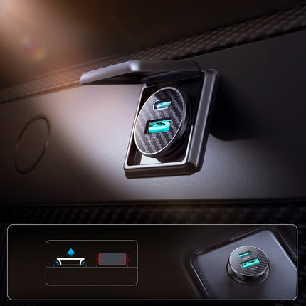 JOYROOM Mini 15W USB-A USB-C car charger - black – image 8