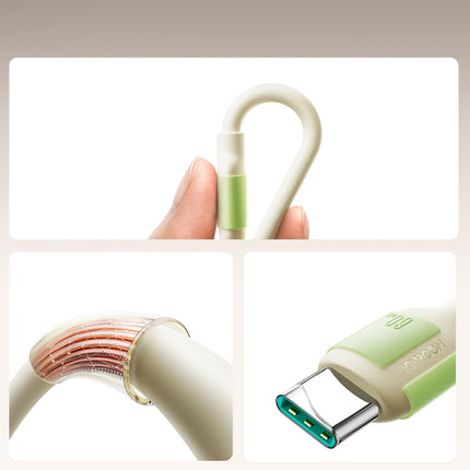 JOYROOM USB-C - USB-C cable with fluorescent tip 60W 1.2m - beige – image 2