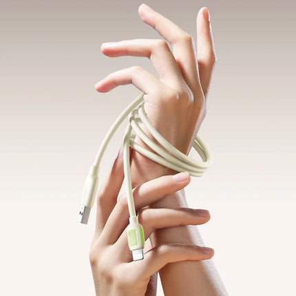 JOYROOM USB-A - iPhone Lightning cable with fluorescent tip 3A 2m - beige – image 5