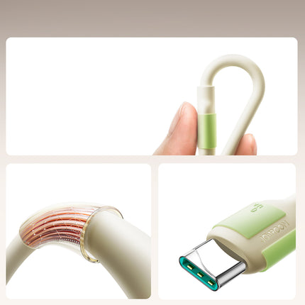 JOYROOM USB-A - USB-C cable with fluorescent tip 3A 2m - beige – image 2