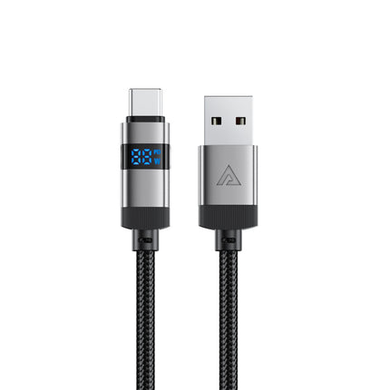 ACEFAST USB-A - USB-C cable with display 480Mb/s 66W 1.2m - black
