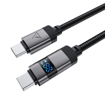 ACEFAST USB-C - USB-C cable with display 480Mb/s 66W 1.2m - black – image 2