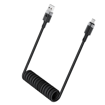 ACEFAST Spiral cable USB-A - USB-C 480Mb/s 3A 1.2m - black – image 4