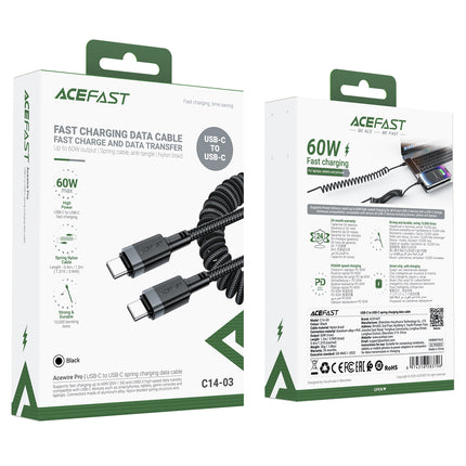 ACEFAST Spiral cable USB-A - USB-C 480Mb/s 3A 1.2m - black – image 12