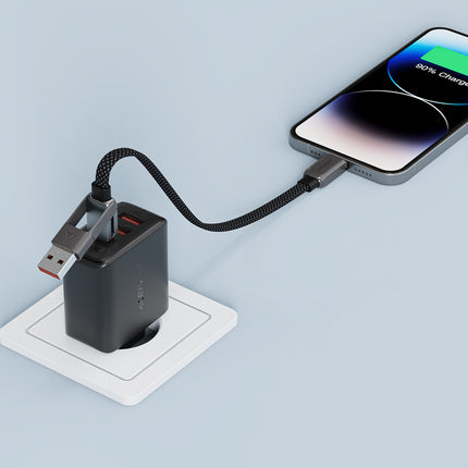 ACEFAST Cable USB-C - USB-A / USB-C 480Mb/s 3A 0.2m - black – image 7