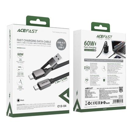 ACEFAST Cable USB-C - USB-A / USB-C 480Mb/s 3A 1.2m - black – image 7