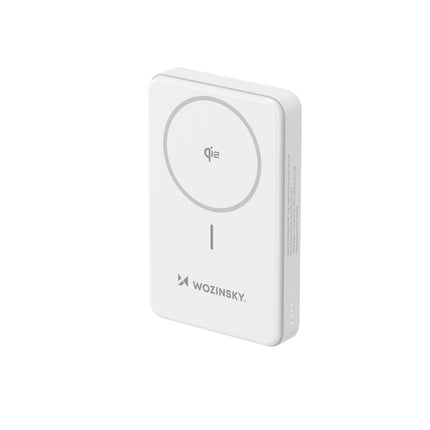 WOZINSKY Qi2 10000mAh Magnetic Powerbank with USB-A USB-C Stand 22.5W PD - White – image 2