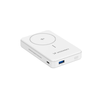 WOZINSKY Qi2 10000mAh Magnetic Powerbank with USB-A USB-C Stand 22.5W PD - White – image 4