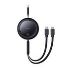 BASEUS Cable retractable USB-C - 2 x USB-C Bright Mirror Series 100W 1m - black