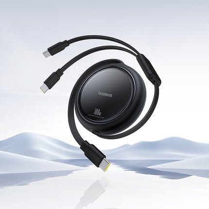 BASEUS Cable retractable USB-C - 2 x USB-C Bright Mirror Series 100W 1m - black – image 7