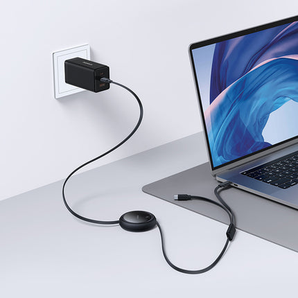 BASEUS Cable retractable USB-C - 2 x USB-C Bright Mirror Series 100W 1m - black – image 8