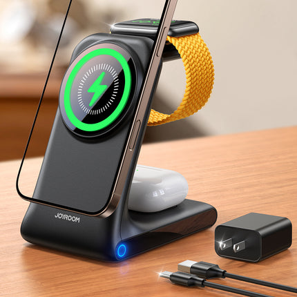 JOYROOM 3in1 wireless charger charging station with MagSafe - black – image 4