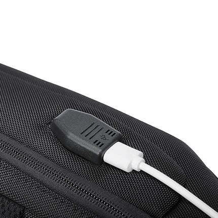 WOZINSKY Premium one-shoulder anti-theft city backpack with organizer and USB - black – image 7