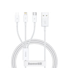 BASEUS 3in1 Cable Superior Series USB-A - USB-C / iPhone Lightning / micro USB 3.5A 0.5m - white