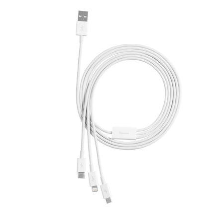 BASEUS 3in1 Cable Superior Series USB-A - USB-C / iPhone Lightning / micro USB 3.5A 0.5m - white – image 5