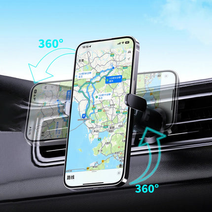 DUDAO Car phone holder with inductive charger for cockpit grille 15W - black – image 10