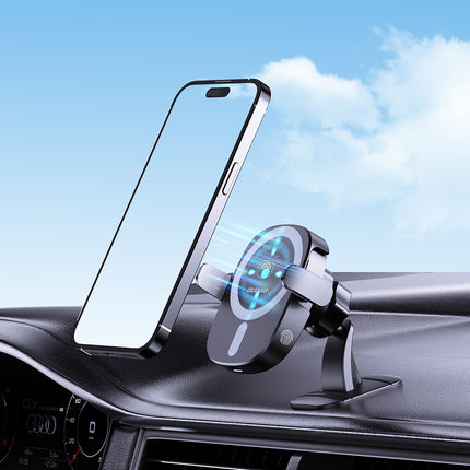 DUDAO Car phone holder with inductive charger for cockpit grille 15W - black – image 4