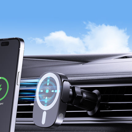 DUDAO Car phone holder with inductive charger for cockpit grille 15W - black – image 5