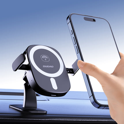 DUDAO Car phone holder with inductive charger for cockpit grille 15W - black – image 8