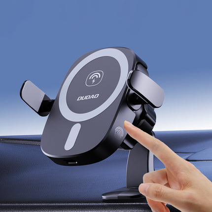 DUDAO Car phone holder with inductive charger for cockpit grille 15W - black – image 9