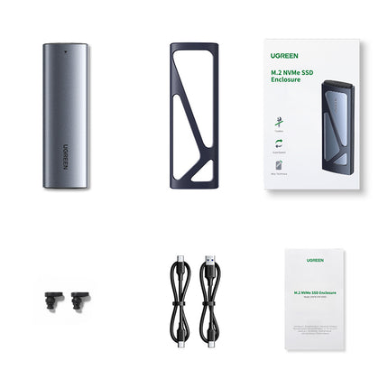 UGREEN M.2 NVMe 10Gbps drive bay housing + USB-C - USB-A / USB-C - USB-C cable - black – image 3