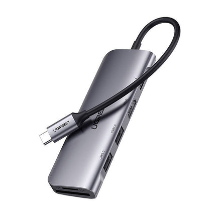 UGREEN 6in1 HUB adapter USB-C - HDMI USB-A USB-C PD SD TF reader - gray