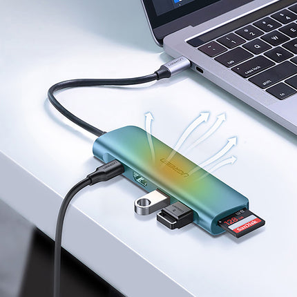 UGREEN 6in1 HUB adapter USB-C - HDMI USB-A USB-C PD SD TF reader - gray – image 5