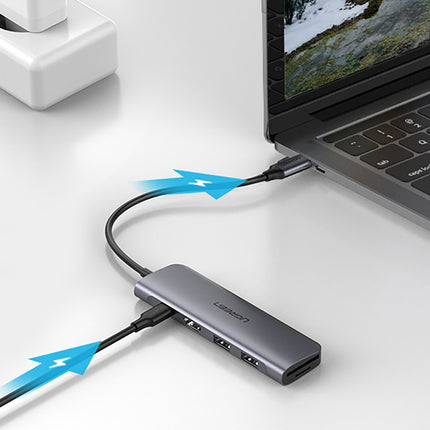 UGREEN 6in1 HUB adapter USB-C - HDMI USB-A USB-C PD SD TF reader - gray – image 7