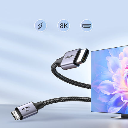 UGREEN Mini HDMI - HDMI 2.1 8K cable 1m - gray – image 2