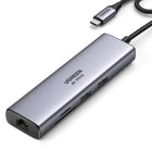 UGREEN HUB Adapter USB-C - USB-A / HDMI / RJ45 / SD and TF card reader / USB-C PD 100W - gray