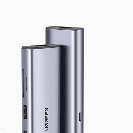 UGREEN HUB Adapter USB-C - USB-A / HDMI / RJ45 / SD and TF card reader / USB-C PD 100W - gray – image 5
