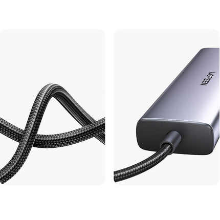 UGREEN HUB Adapter USB-C - USB-A / HDMI / RJ45 / SD and TF card reader / USB-C PD 100W - gray – image 6