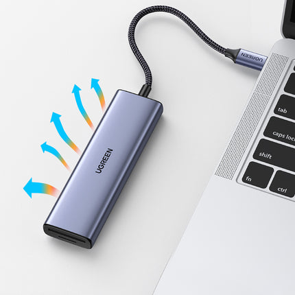 UGREEN 6in1 HUB Adapter USB-C - HDMI / USB-A / SD TF card reader - gray – image 4