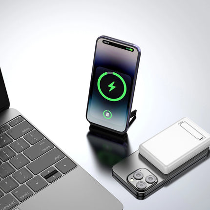 DUDAO Powerbank K14S+ 10000mAh with 20W USB-A / USB-C / MagSafe stand - white – image 2