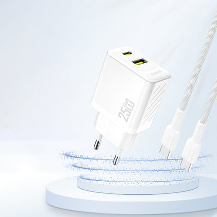 DUDAO 25W USB-A USB-C fast charger - white – image 2
