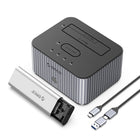 ORICO IT28E-C docking station with cloning function for 2 M.2 NVME 2.5'' / 3.5 HDD / 2.5'' SSD drives - gray