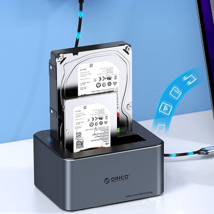 ORICO 6646C3-C docking station with offline cloning for 4 2.5'' / 3.5'' SATA HDD / SSD drives - gray – image 3