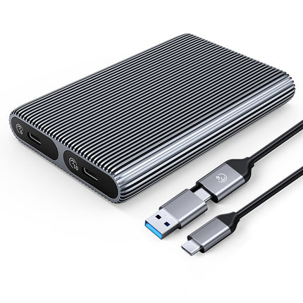 ORICO Pocket case AM2C3-2SN for two M.2 SATA+NVME USB-C 10Gb/s drives - gray