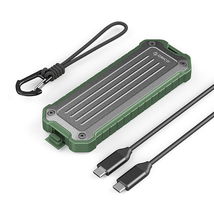 ORICO OTPX-G2 M.2 NVMe / SATA SSD USB-C reinforced tactical drive bay - gray-green