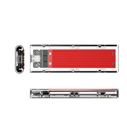 ORICO Pocket enclosure for TCM2-C3 M.2 NVME disk for USB-C 10Gb/s - red and transparent – image 3