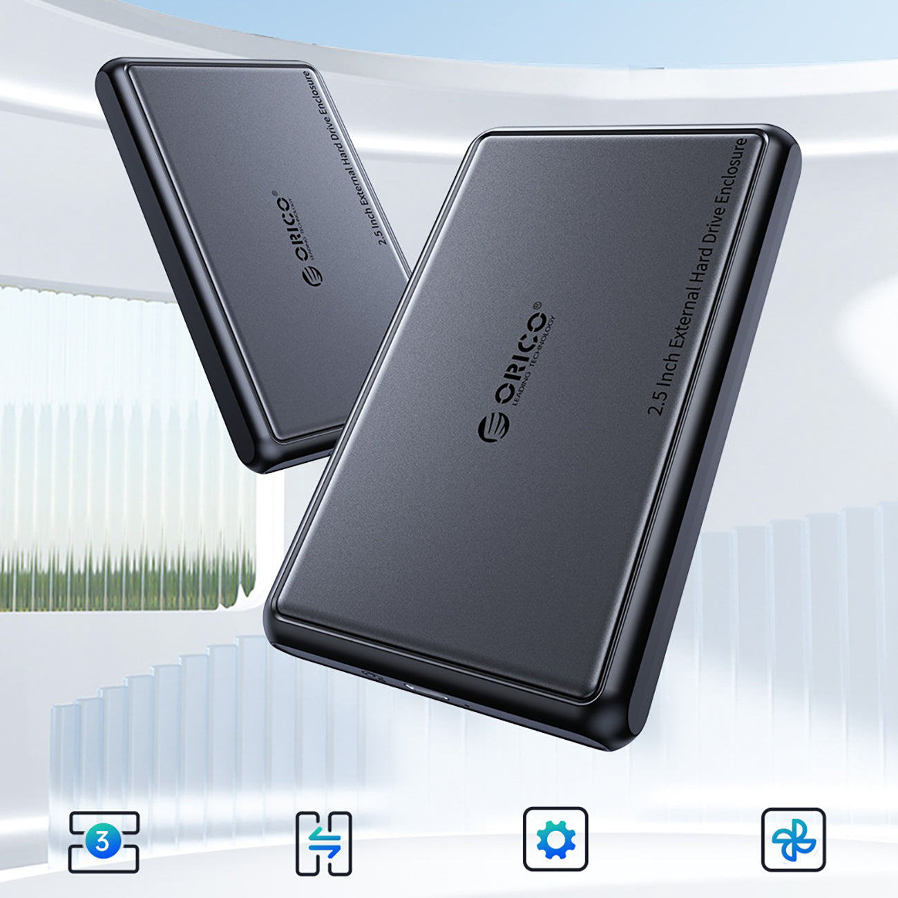 ORICO Pocket drive enclosure DDL25-C3 2.5'' HDD / SSD USB-C 5Gb/s - black – image 3
