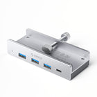 ORICO MH4PC hub mounted on USB-C / USB-A USB-C clamp - silver