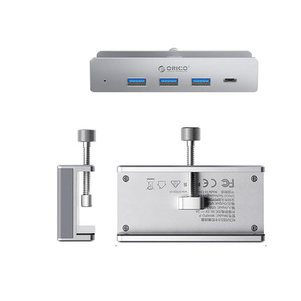 ORICO MH4PC hub mounted on USB-C / USB-A USB-C clamp - silver – image 2