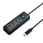 ORICO PW4U-C3 USB-C hub splitter - 4x USB-A - black