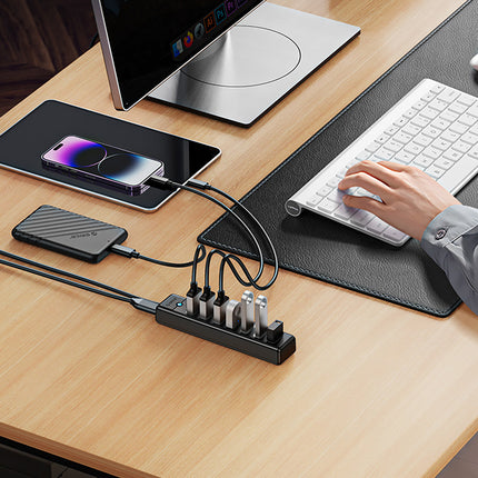 ORICO Hub splitter PW7U-U3 7x USB-A USB-C 5V 3A 1m - black – image 3